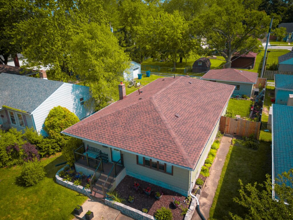 aerial view new roof