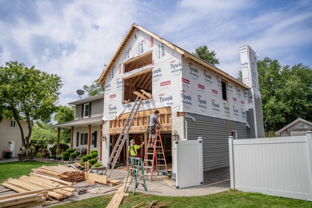 Tyvek house wrap addition construction
