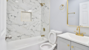 bathroom remodel home value Indiana modern bathroom renovation in Northwest Indiana