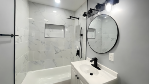 bathroom remodel Hammond IN modern bathroom renovation with updated vanity and shower