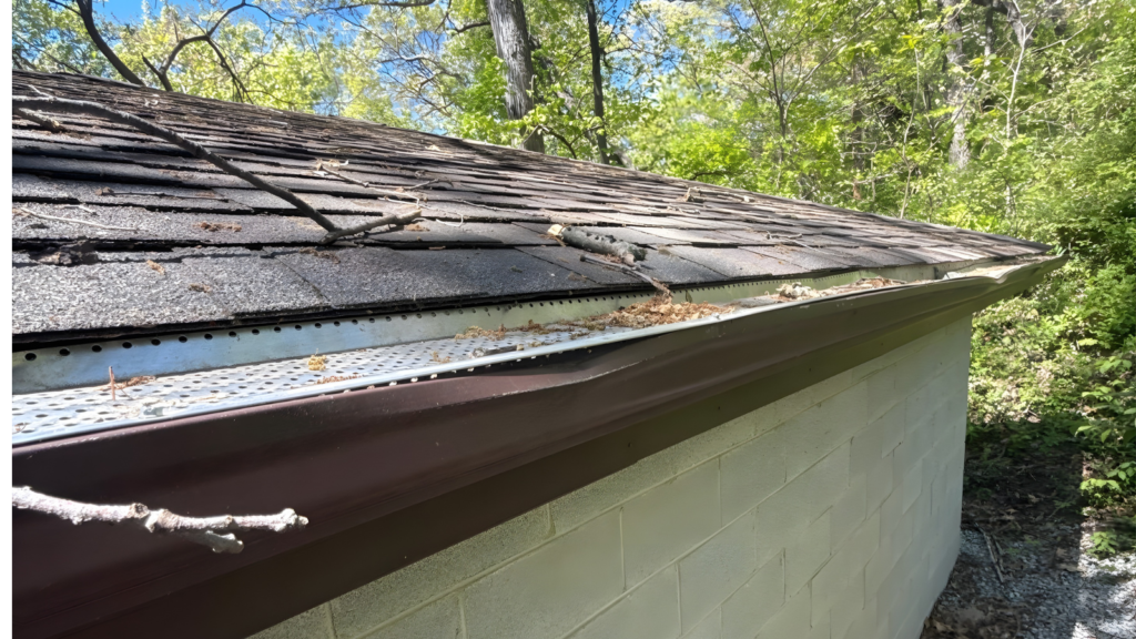 Gutter cleaning Indiana service removing leaves and debris from residential gutters in Northwest Indiana