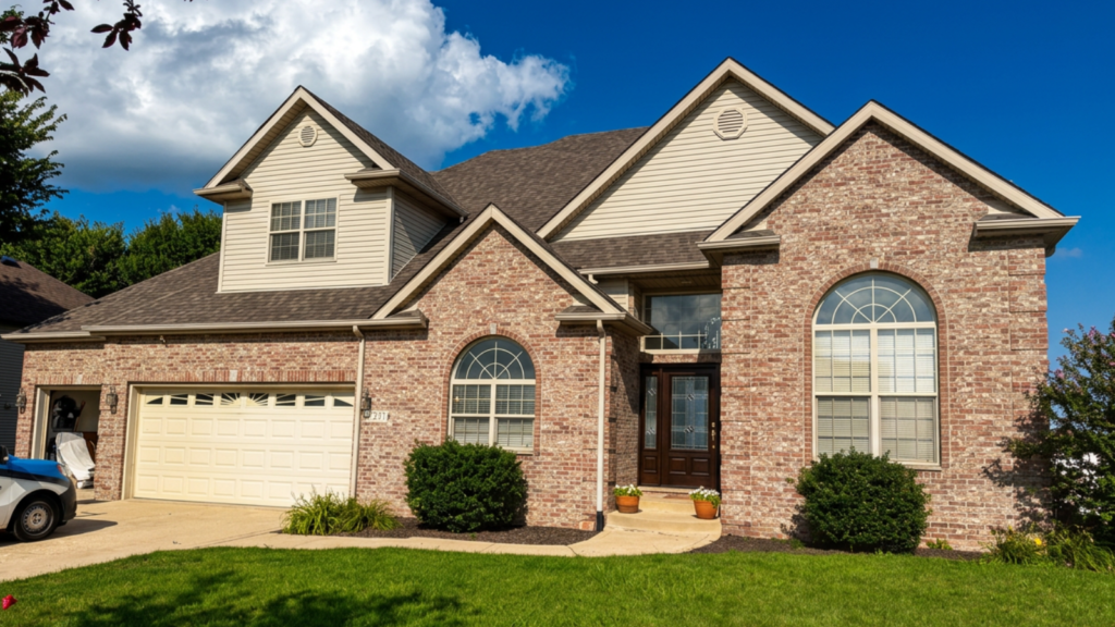 DIY roof inspection Indiana homeowner safely checking roof condition from the ground in Northwest Indiana