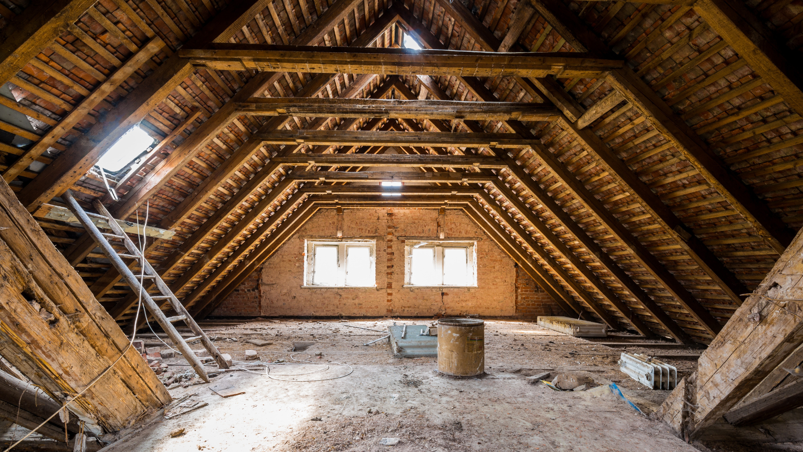 An attic where signs of moisture can be documented.